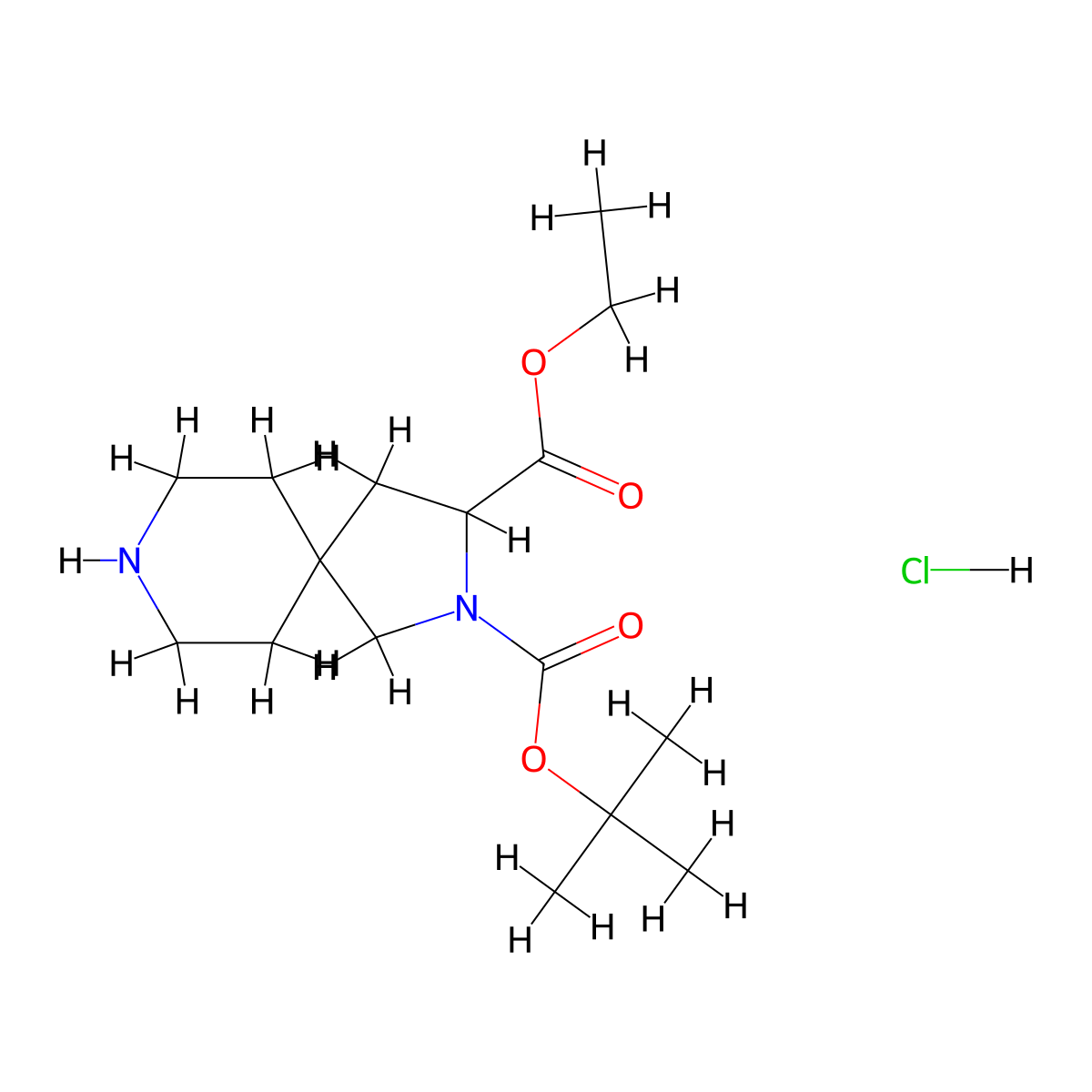 2-Tert-butyl 3-ethyl 2,8-diazaspiro[4.5]decane-2,3-dicarboxylate hydrochloride molecular structure, CAS 2303565-42-4