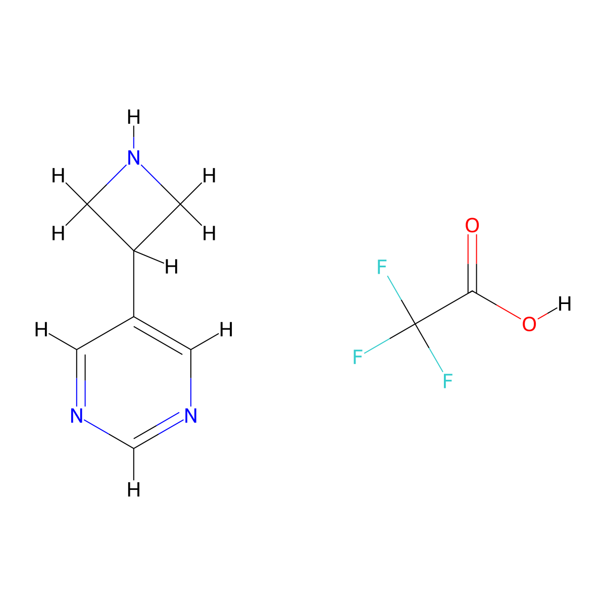 5-(Azetidin-3-yl)pyrimidine trifluoroacetic acid molecular structure, CAS 2303565-54-8