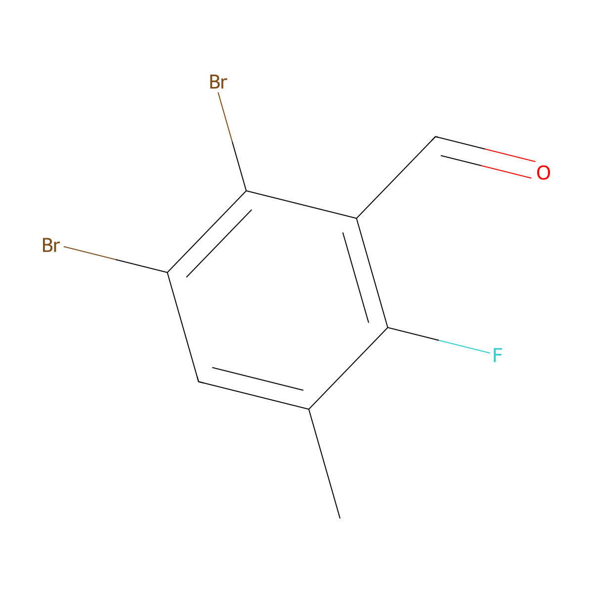2,3-Dibromo-6-fluoro-5-methylbenzaldehyde molecular structure, CAS 2303565-58-2