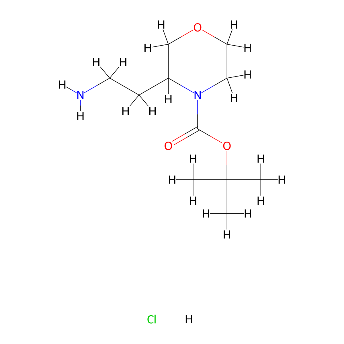 Tert-butyl 3-(2-aminoethyl)morpholine-4-carboxylate;hydrochloride molecular structure, CAS 2303565-66-2