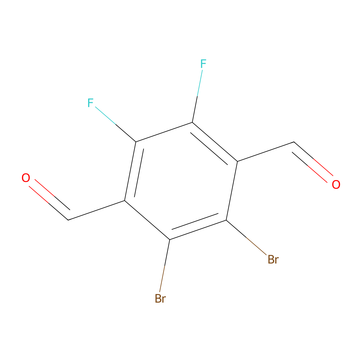 2,3-Dibromo-5,6-difluorobenzene-1,4-dicarbaldehyde molecular structure, CAS 2303565-73-1