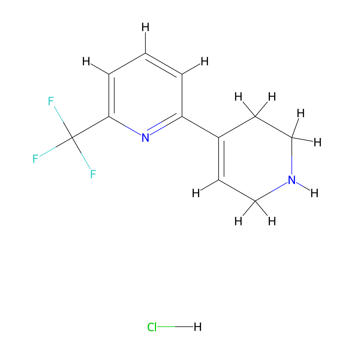 6-(Trifluoromethyl)-1',2',3',6'-tetrahydro-2,4'-bipyridine hydrochloride molecular structure, CAS 2303565-83-3