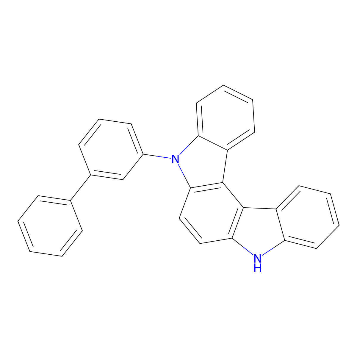 5-([1,1'-Biphenyl]-3-yl)-5,8-dihydroindolo[2,3-c]carbazole molecular structure, CAS 2303611-62-1