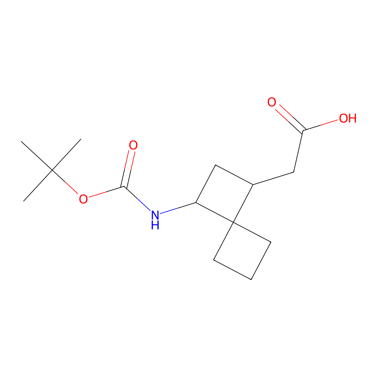 2-(3-{[(Tert-butoxy)carbonyl]amino}spiro[3.3]heptan-1-yl)aceticacid molecular structure, CAS 2303636-39-5