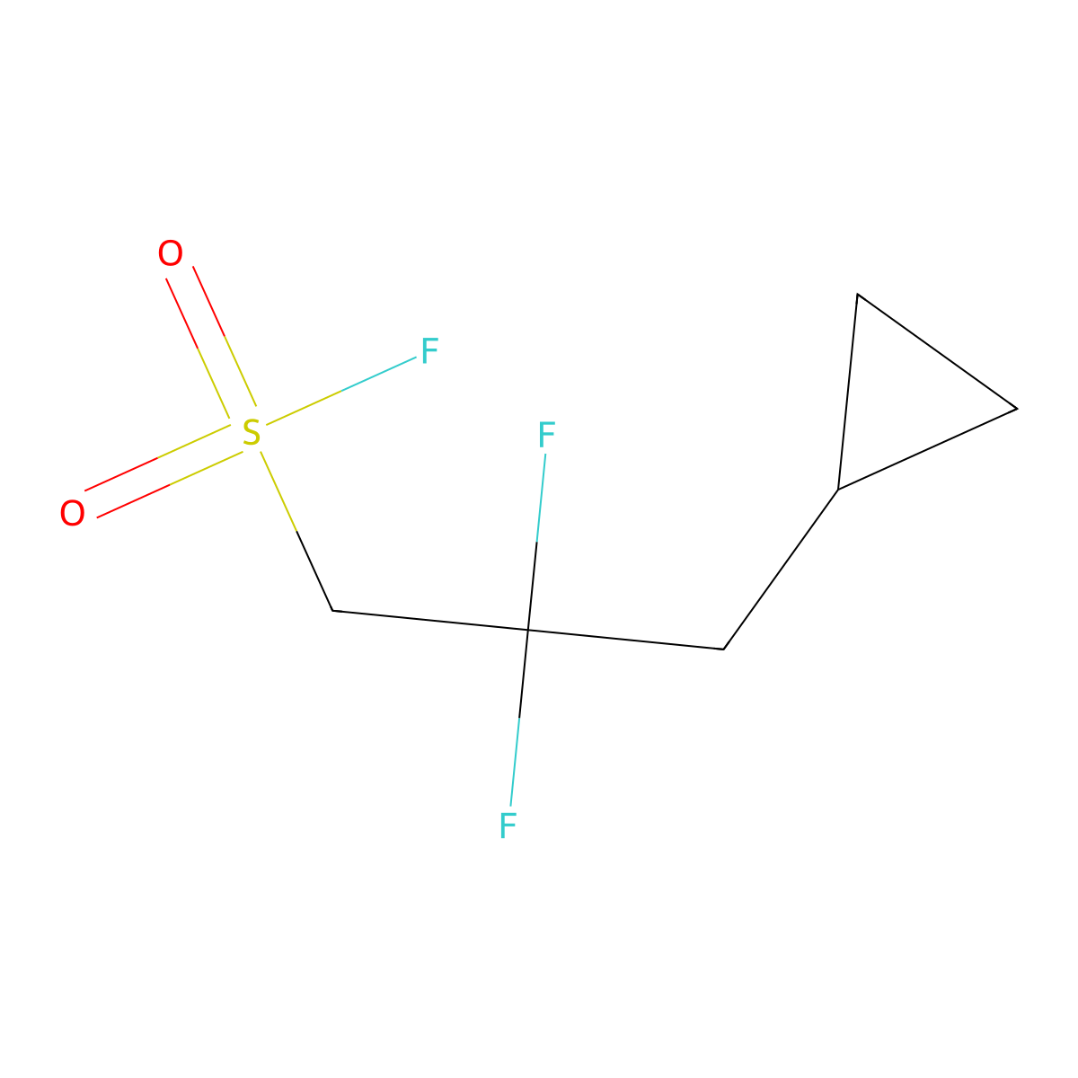 3-Cyclopropyl-2,2-difluoropropane-1-sulfonyl fluoride molecular structure, CAS 2303692-43-3