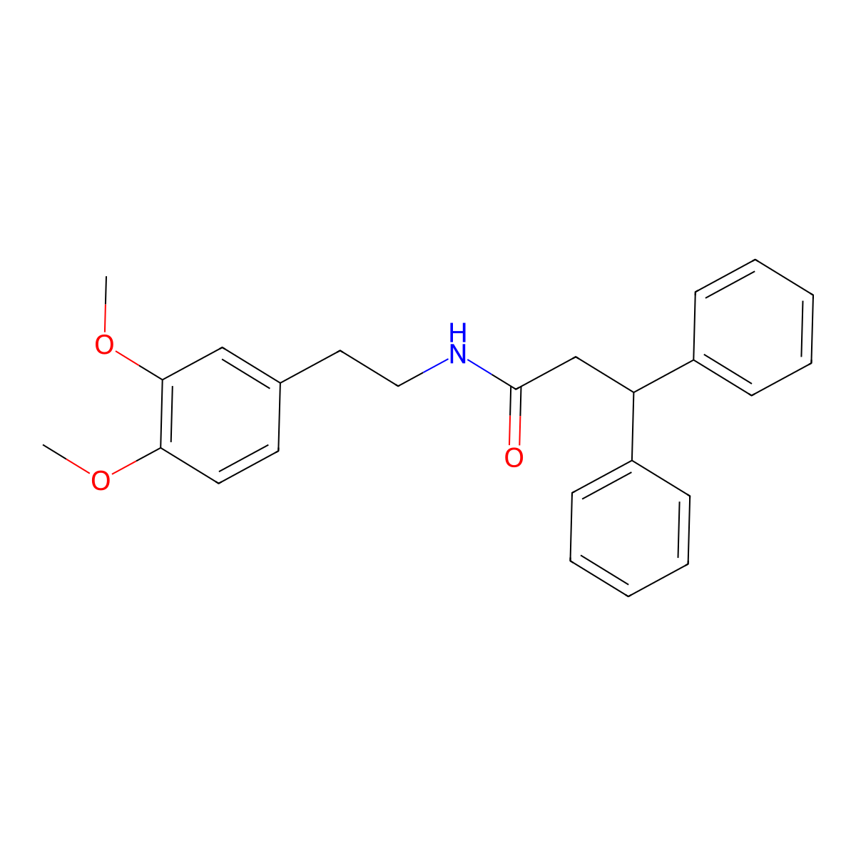 N-[2-(3,4-Dimethoxyphenyl)ethyl]-beta-phenylbenzenepropanamide molecular structure, CAS 23037-27-6