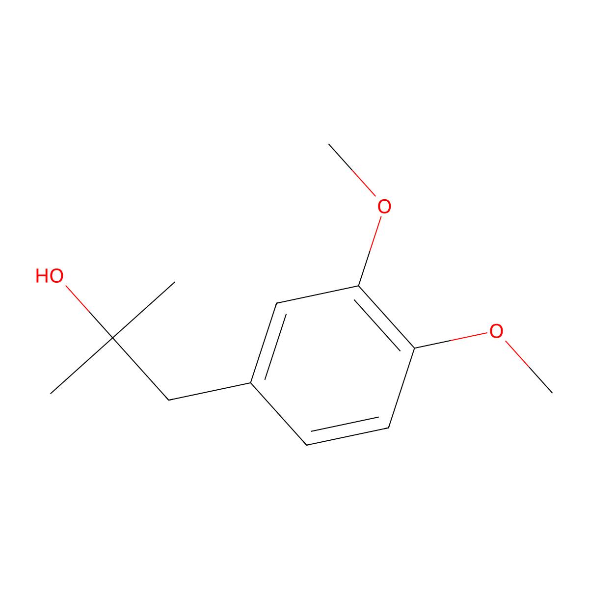 1-(3,4-Dimethoxyphenyl)-2-methylpropan-2-ol molecular structure, CAS 23037-61-8