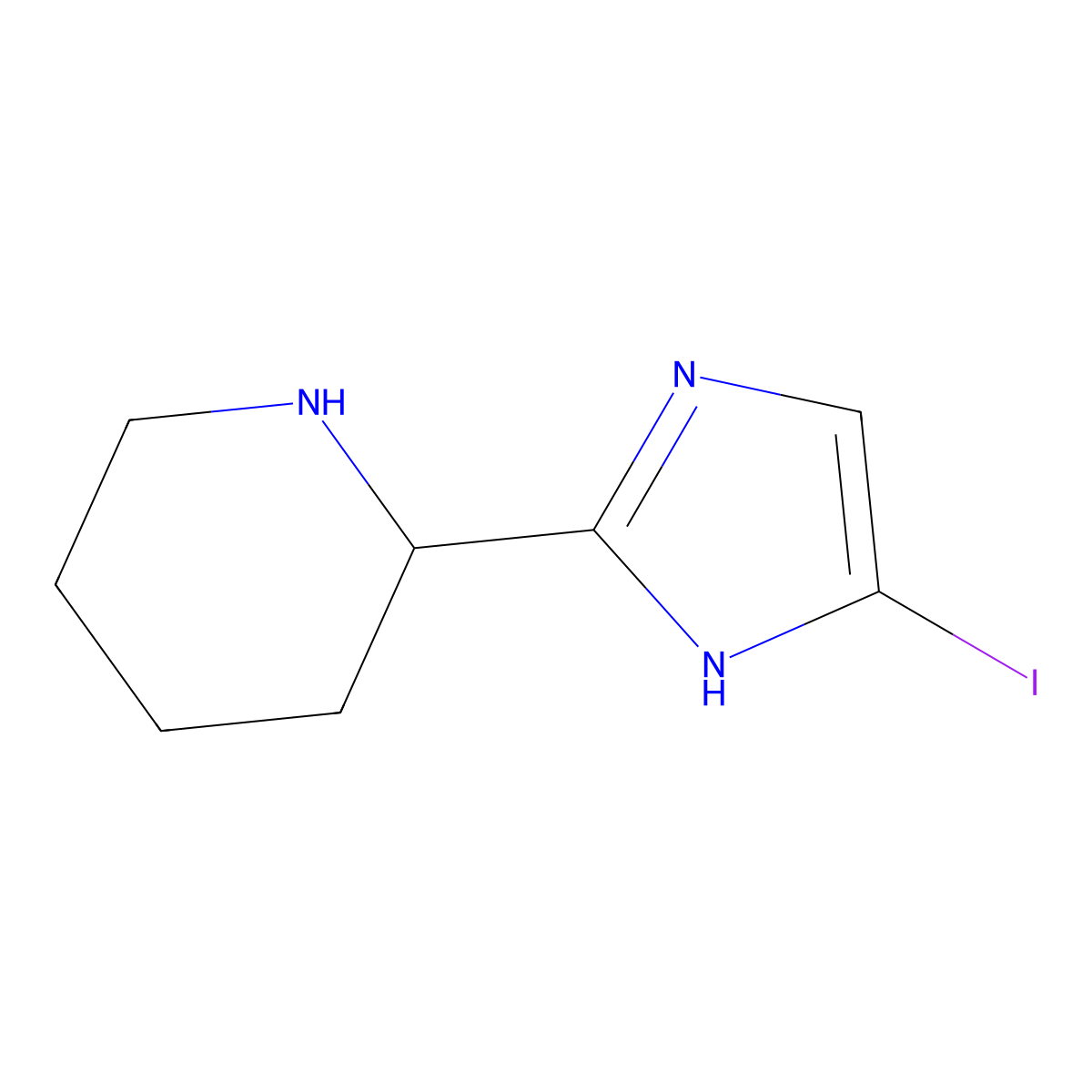 2-(4-iodo-1H-imidazol-2-yl)piperidine molecular structure, CAS 2303712-93-6