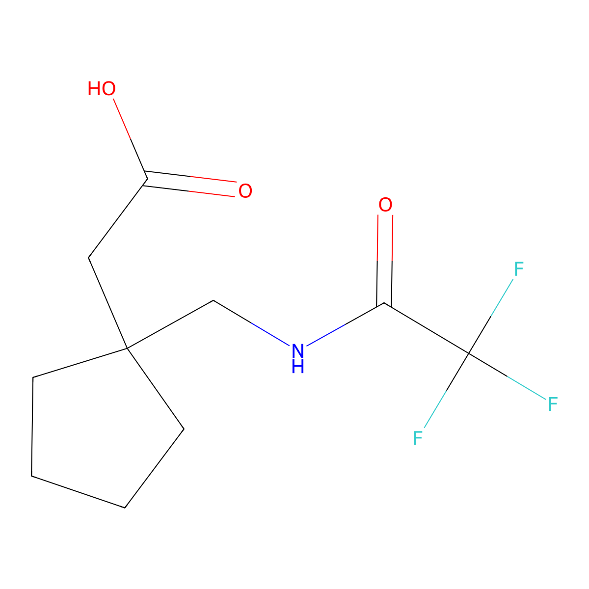 2-{1-[(Trifluoroacetamido)methyl]cyclopentyl}acetic acid molecular structure, CAS 2303755-40-8