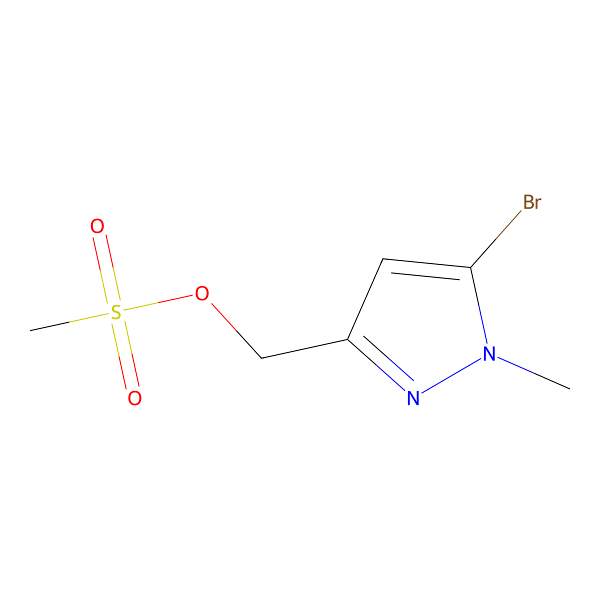 (5-Bromo-1-methyl-pyrazol-3-yl)methyl methanesulfonate molecular structure, CAS 2303766-93-8