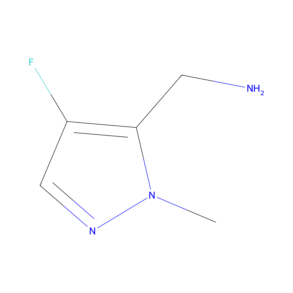 1-(4-fluoro-1-methyl-1H-pyrazol-5-yl)methanamine molecular structure, CAS 2303778-84-7