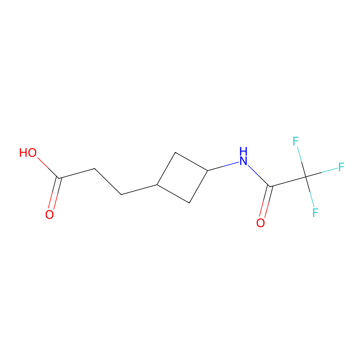 3-[3-(Trifluoroacetamido)cyclobutyl]propanoic acid molecular structure, CAS 2303789-77-5