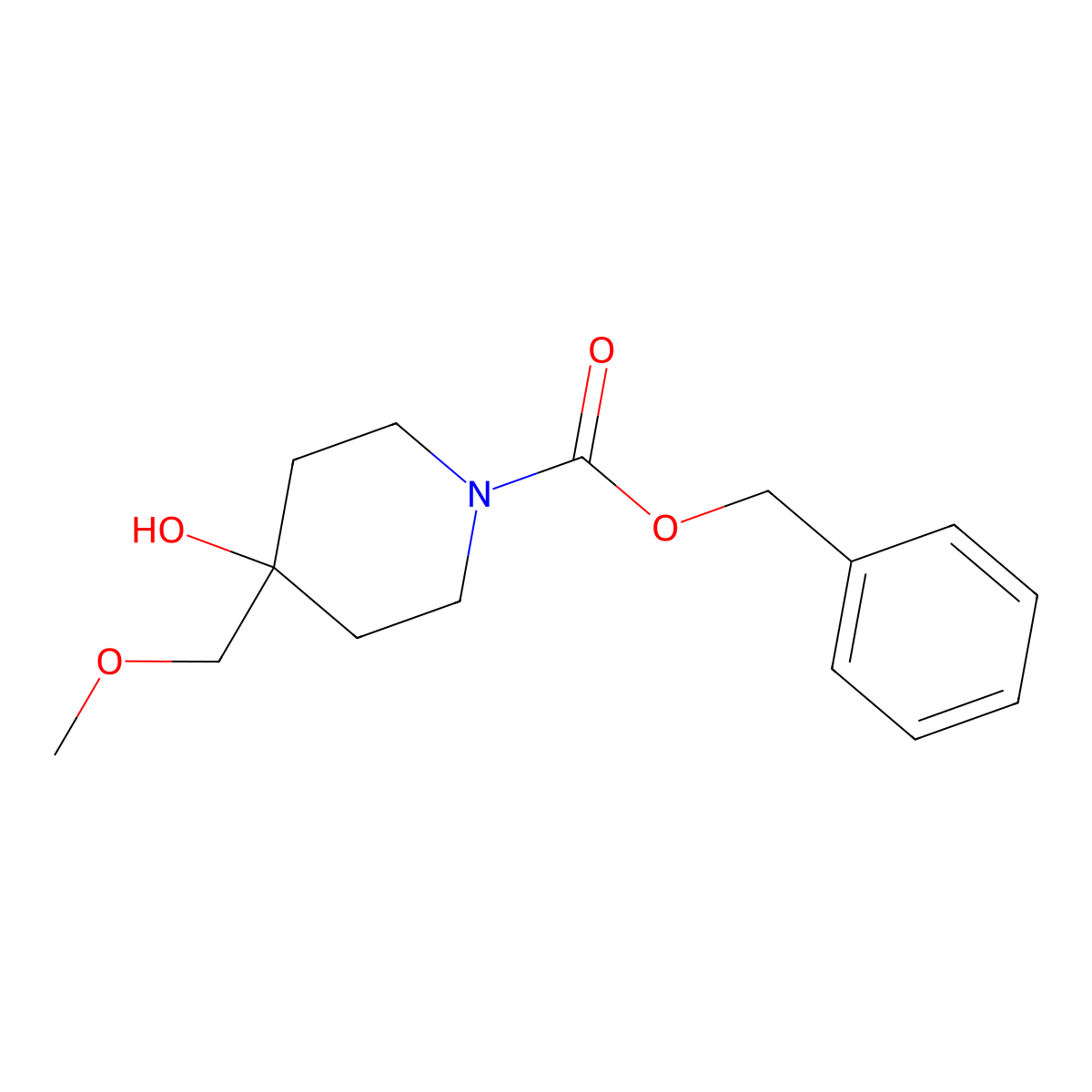 Benzyl 4-hydroxy-4-(methoxymethyl)piperidine-1-carboxylate molecular structure, CAS 2303806-48-4