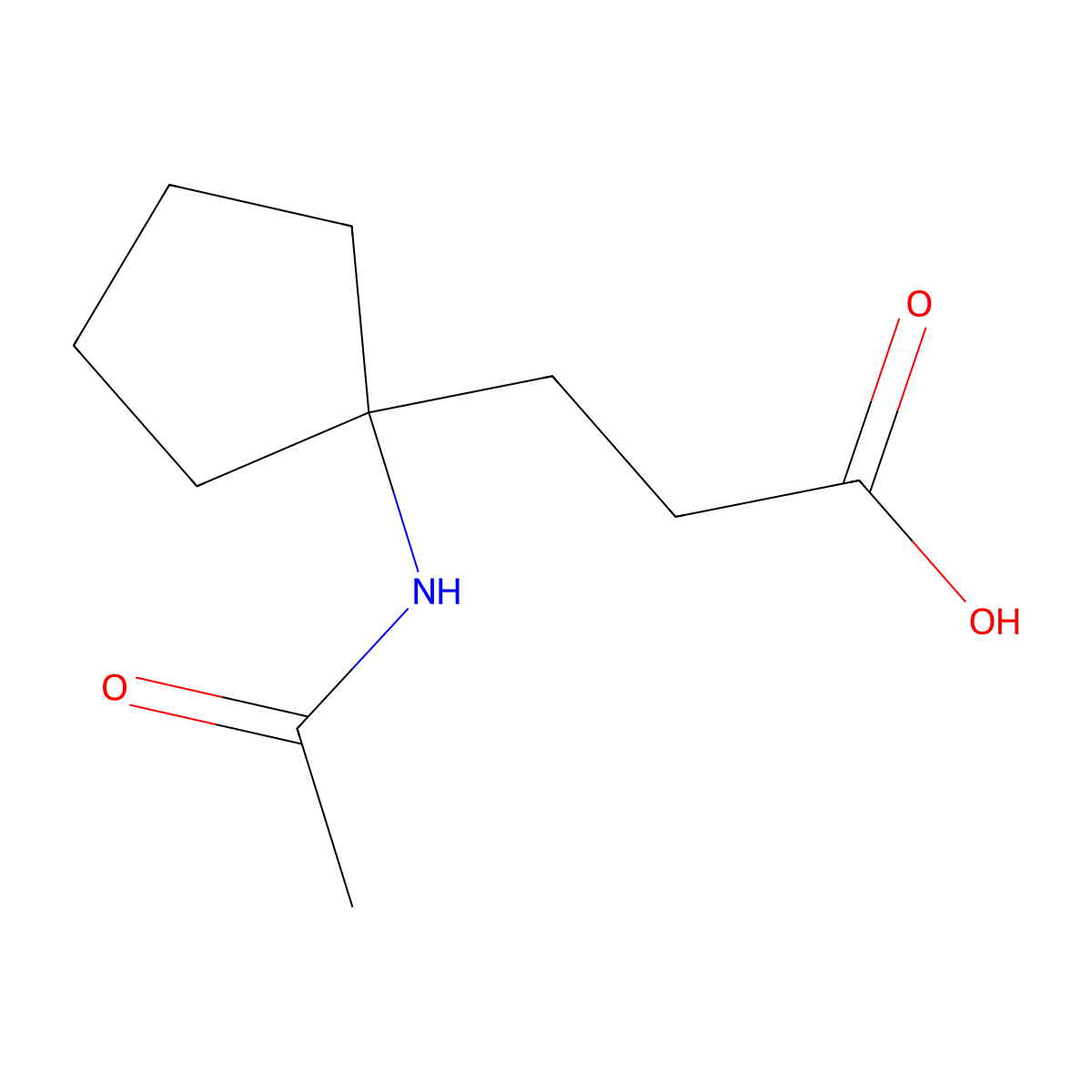 3-(1-Acetamidocyclopentyl)propanoic acid molecular structure, CAS 2303816-29-5