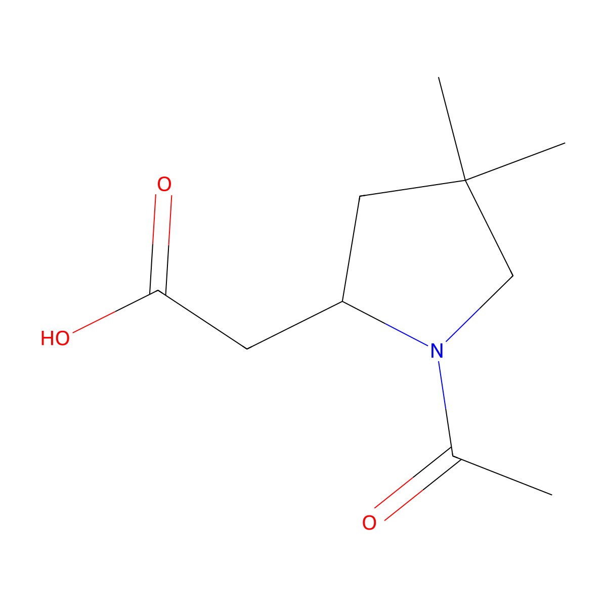 2-(1-Acetyl-4,4-dimethylpyrrolidin-2-yl)acetic acid molecular structure, CAS 2303827-88-3