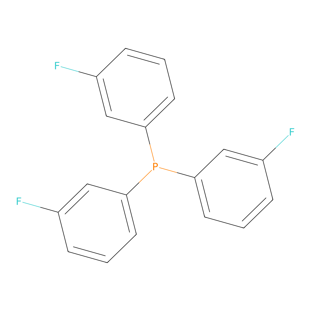 Tris(3-fluorophenyl)phosphine molecular structure, CAS 23039-94-3