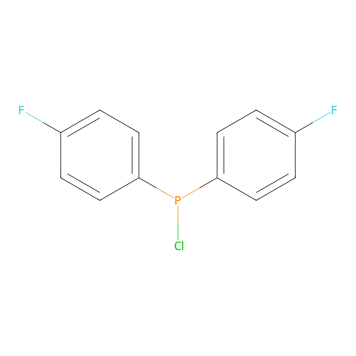 Bis(4-fluorophenyl)chlorophosphine molecular structure, CAS 23039-97-6