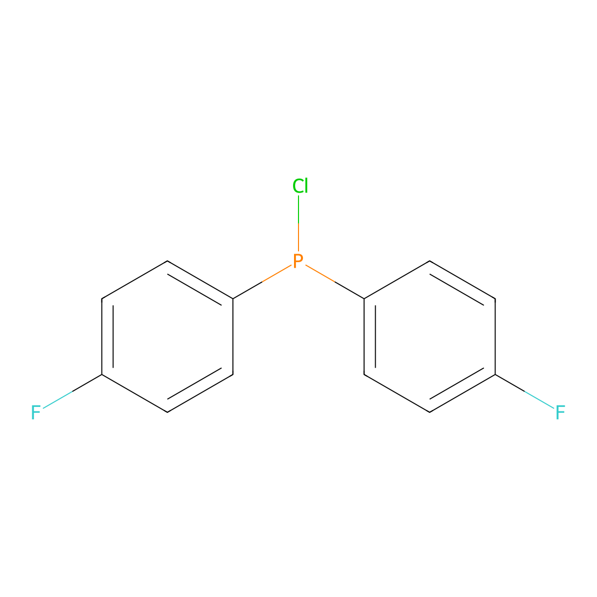 Bis(4-fluorophenyl)chlorophosphine molecular structure, CAS 23039-97-6