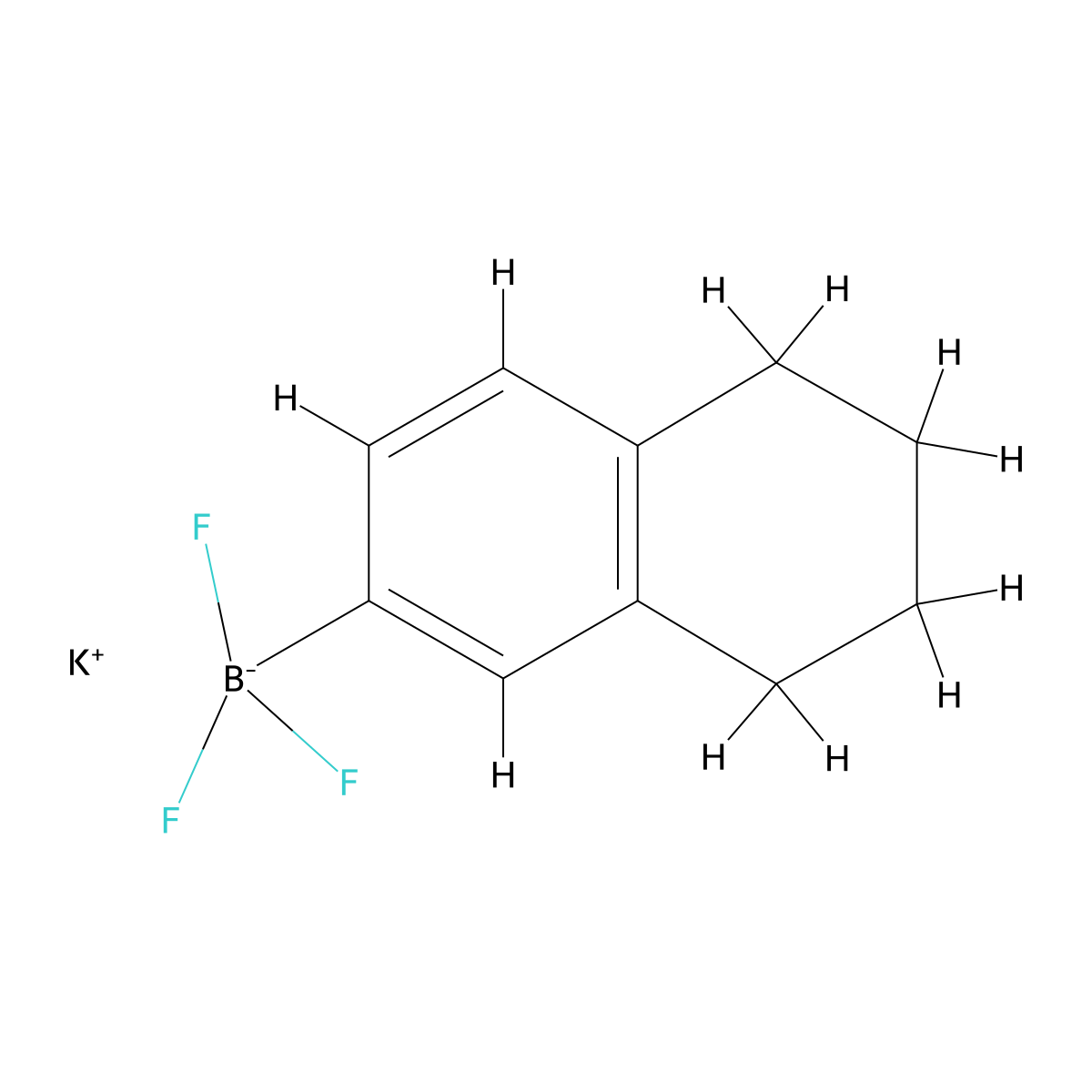 Potassium trifluoro(5,6,7,8-tetrahydronaphthalen-2-yl)boranuide molecular structure, CAS 2303959-59-1