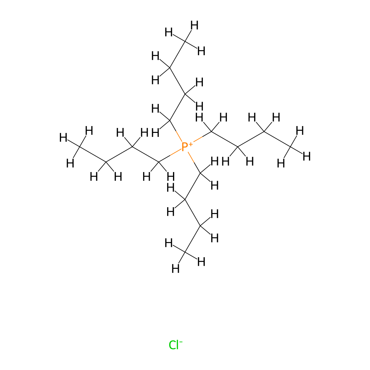 Tetrabutylphosphonium chloride molecular structure, CAS 2304-30-5