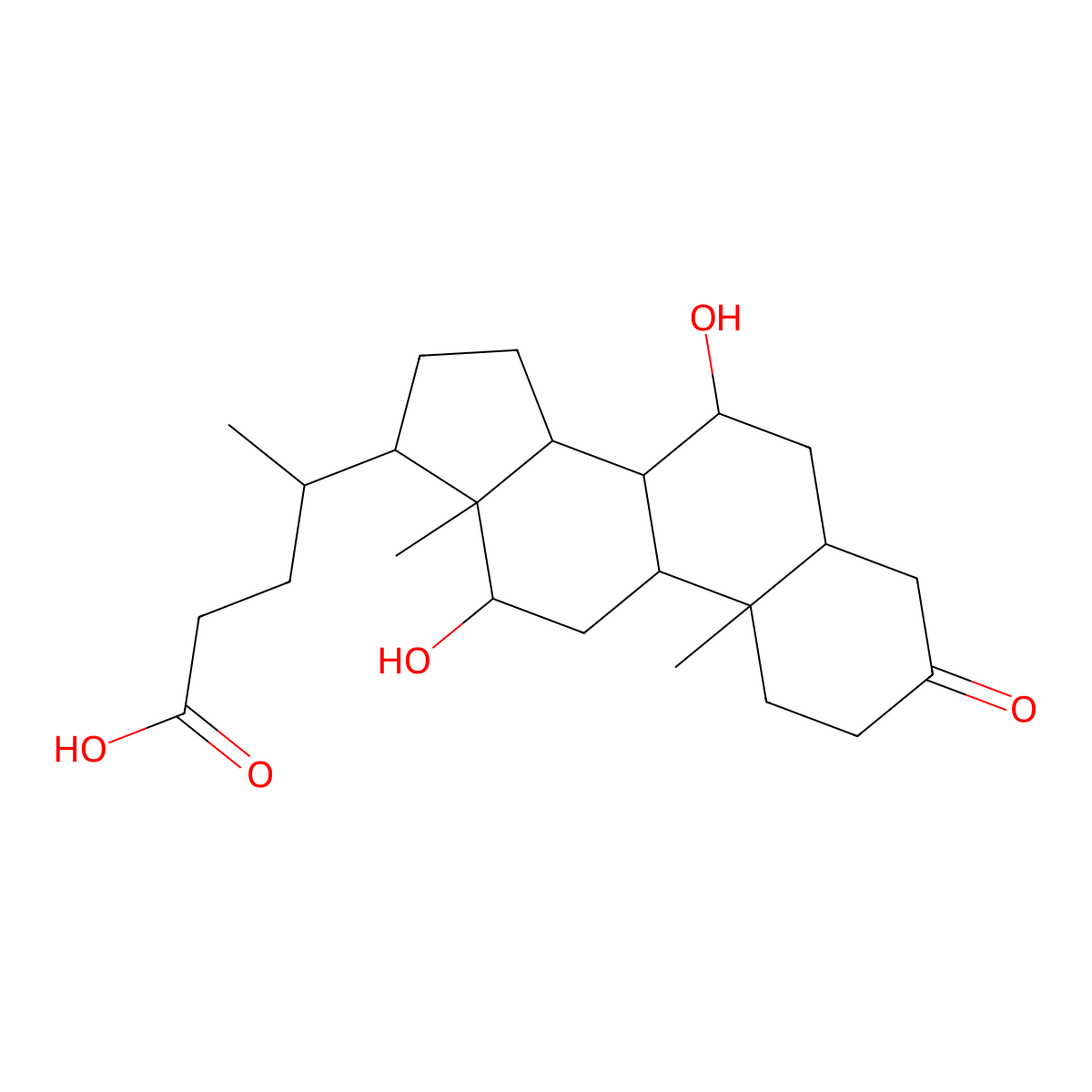3-Oxocholic acid molecular structure, CAS 2304-89-4