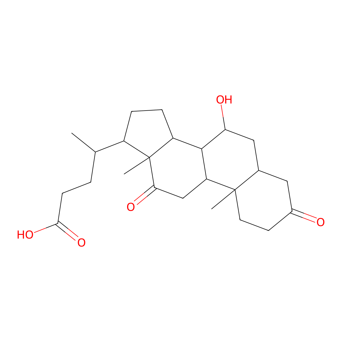 7alpha-Hydroxy-3,12-dioxo-5beta-cholan-24-oic Acid molecular structure, CAS 2304-91-8