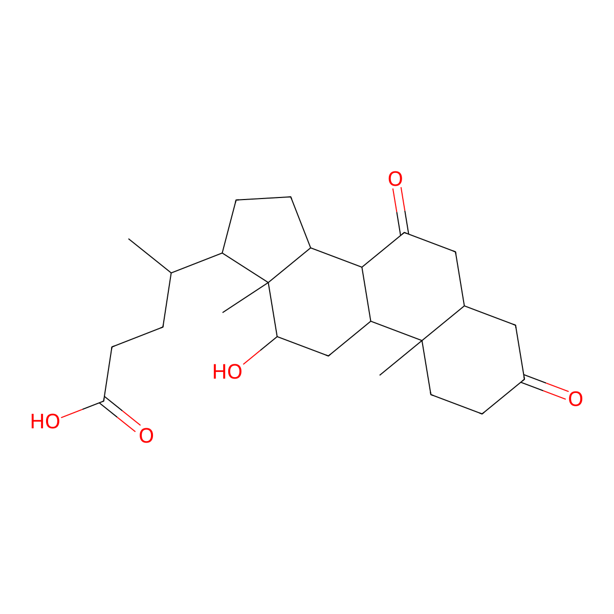 12alpha-Hydroxy-3,7-dioxo-5beta-cholan-24-oic Acid molecular structure, CAS 2304-92-9