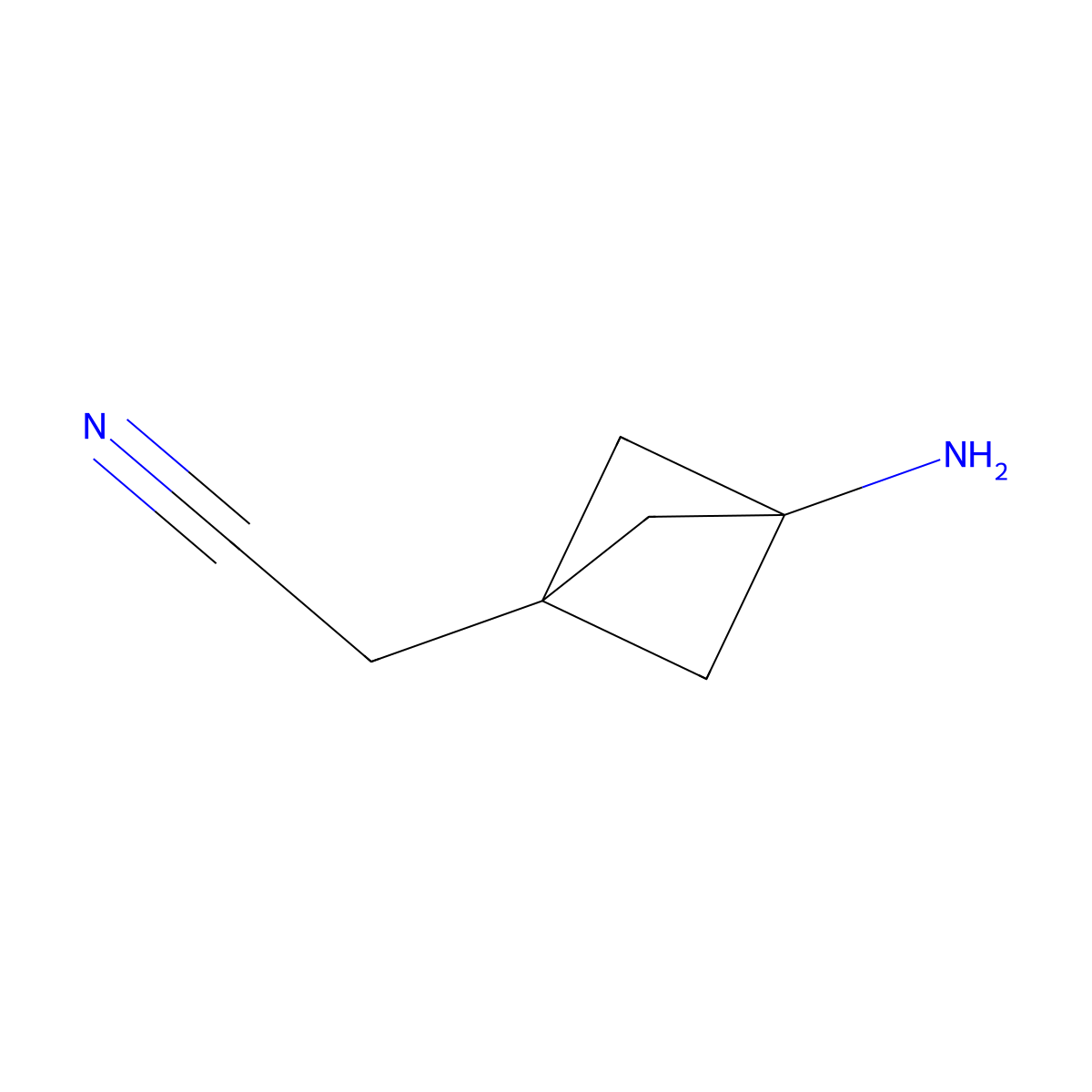2-(3-Amino-1-bicyclo[1.1.1]pentanyl)acetonitrile molecular structure, CAS 2304004-71-3