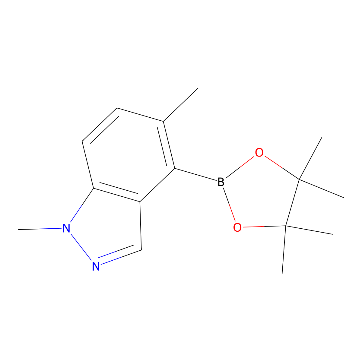 1,5-Dimethyl-4-(4,4,5,5-tetramethyl-1,3,2-dioxaborolan-2-yl)-1H-indazole molecular structure, CAS 2304008-17-9