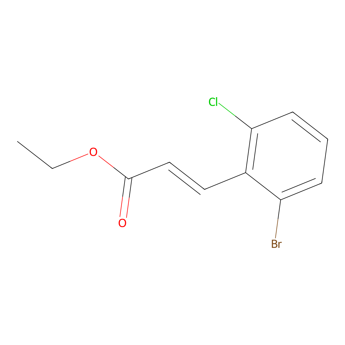 (E)-Ethyl 3-(2-bromo-6-chlorophenyl)acrylate molecular structure, CAS 2304129-83-5