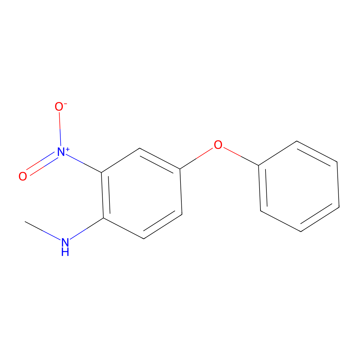 n-Methyl-2-nitro-4-phenoxyaniline molecular structure, CAS 23042-47-9