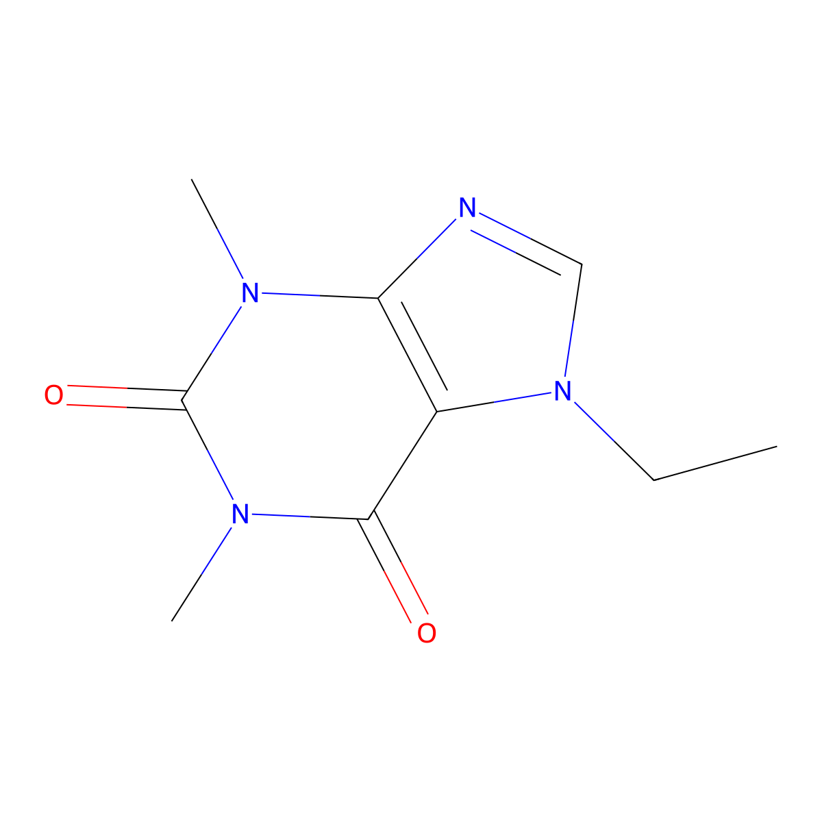 7-Ethyltheophylline molecular structure, CAS 23043-88-1