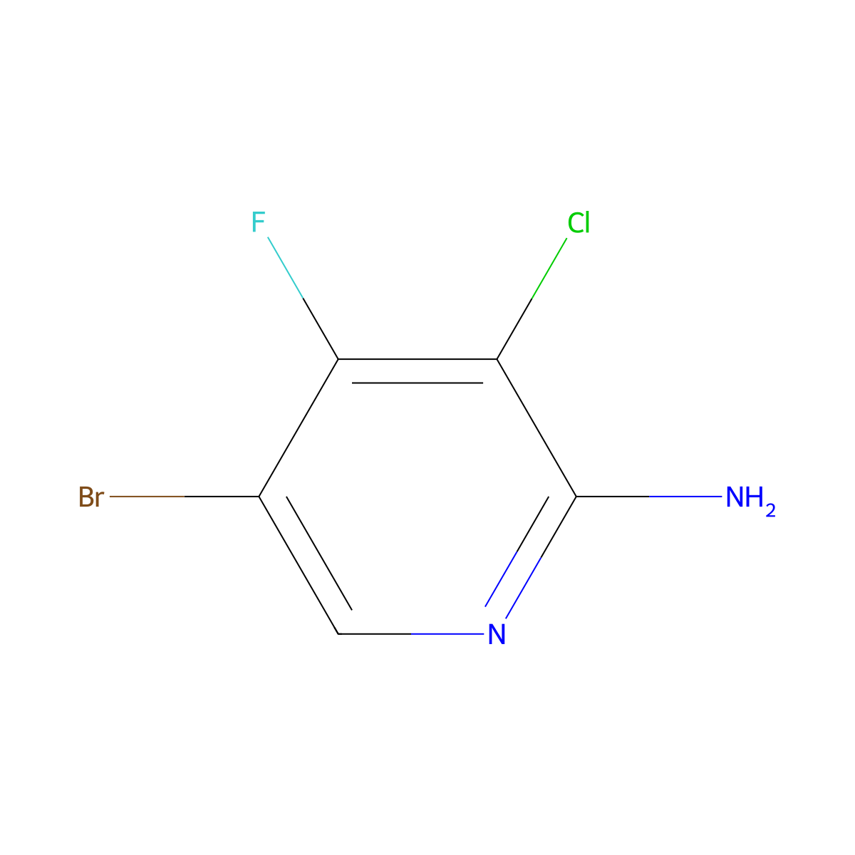 5-Bromo-3-chloro-4-fluoro-pyridin-2-ylamine molecular structure, CAS 2304366-53-6