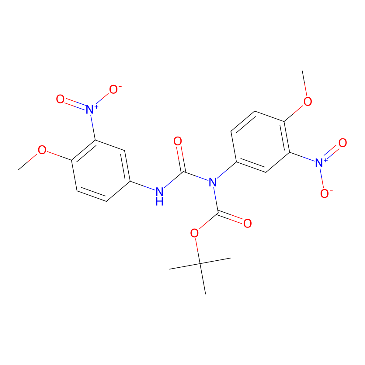 Tert-butyl (4-methoxy-3-nitrophenyl)((4-methoxy-3-nitrophenyl)carbamoyl)carbamate molecular structure, CAS 2304366-54-7