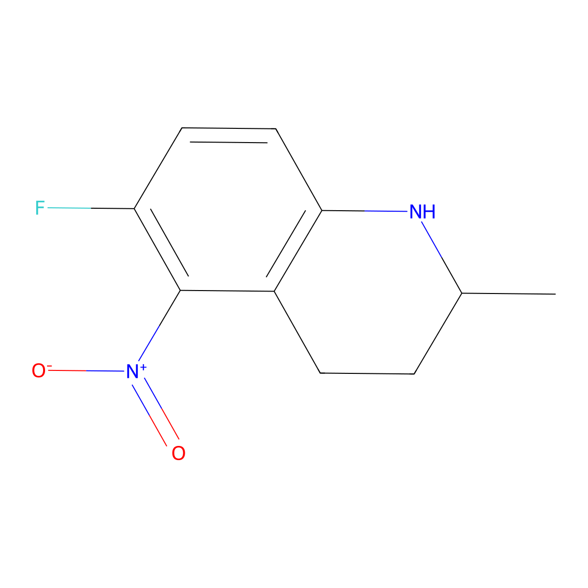 (S)-6-Fluoro-2-methyl-5-nitro-1,2,3,4-tetrahydroquinoline molecular structure, CAS 2304372-93-6