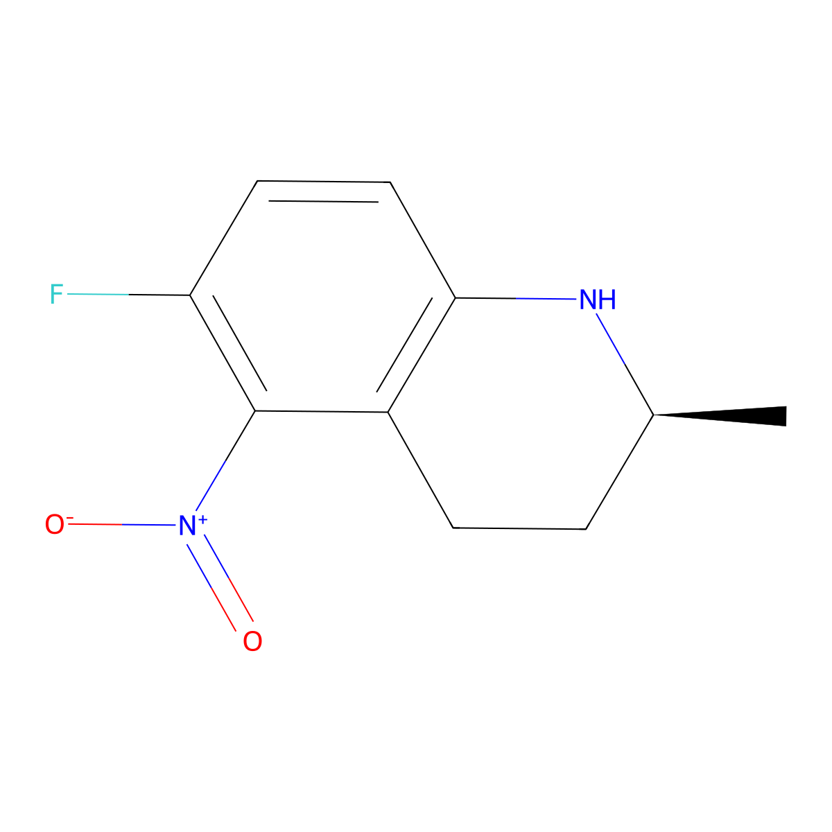 (S)-6-Fluoro-2-methyl-5-nitro-1,2,3,4-tetrahydroquinoline molecular structure, CAS 2304372-93-6