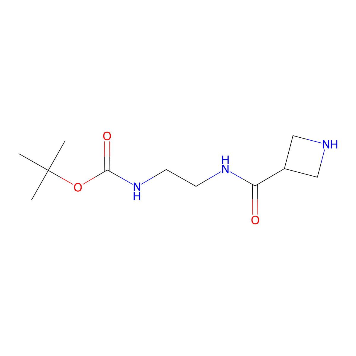 tert-butyl N-{2-[(azetidin-3-yl)formamido]ethyl}carbamate molecular structure, CAS 2304402-59-1