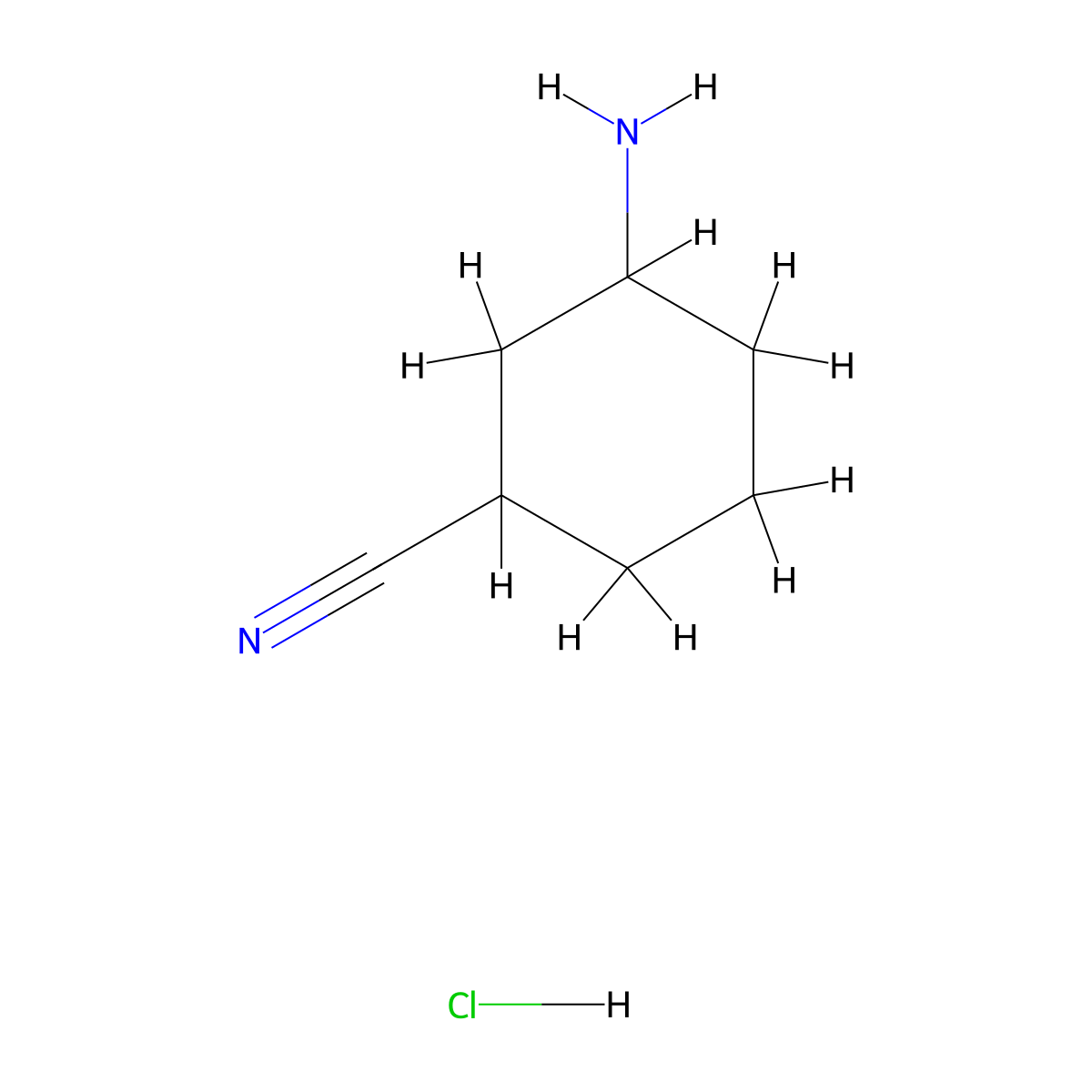 3-Aminocyclohexane-1-carbonitrile hydrochloride molecular structure, CAS 2304424-40-4