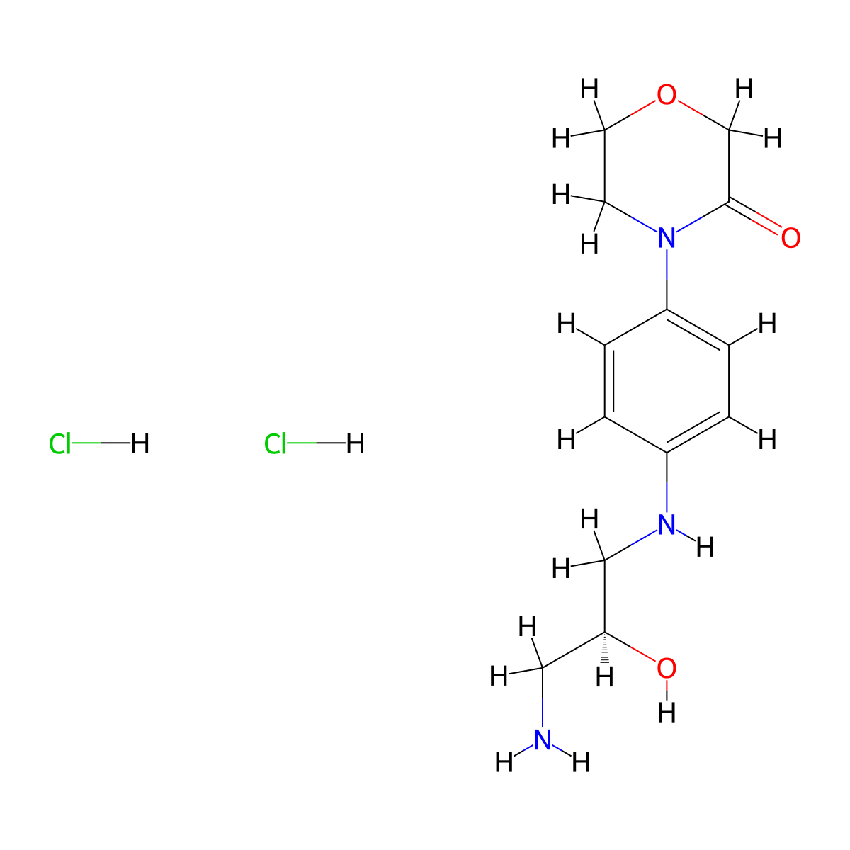 (S)-4-(4-((3-amino-2-hydroxypropyl)amino)phenyl)morpholin-3-one dihydrochloride molecular structure, CAS 2304439-07-2