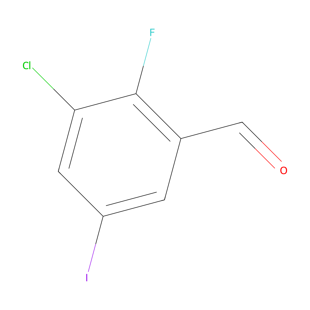 3-Chloro-2-fluoro-5-iodobenzaldehyde molecular structure, CAS 2304494-65-1