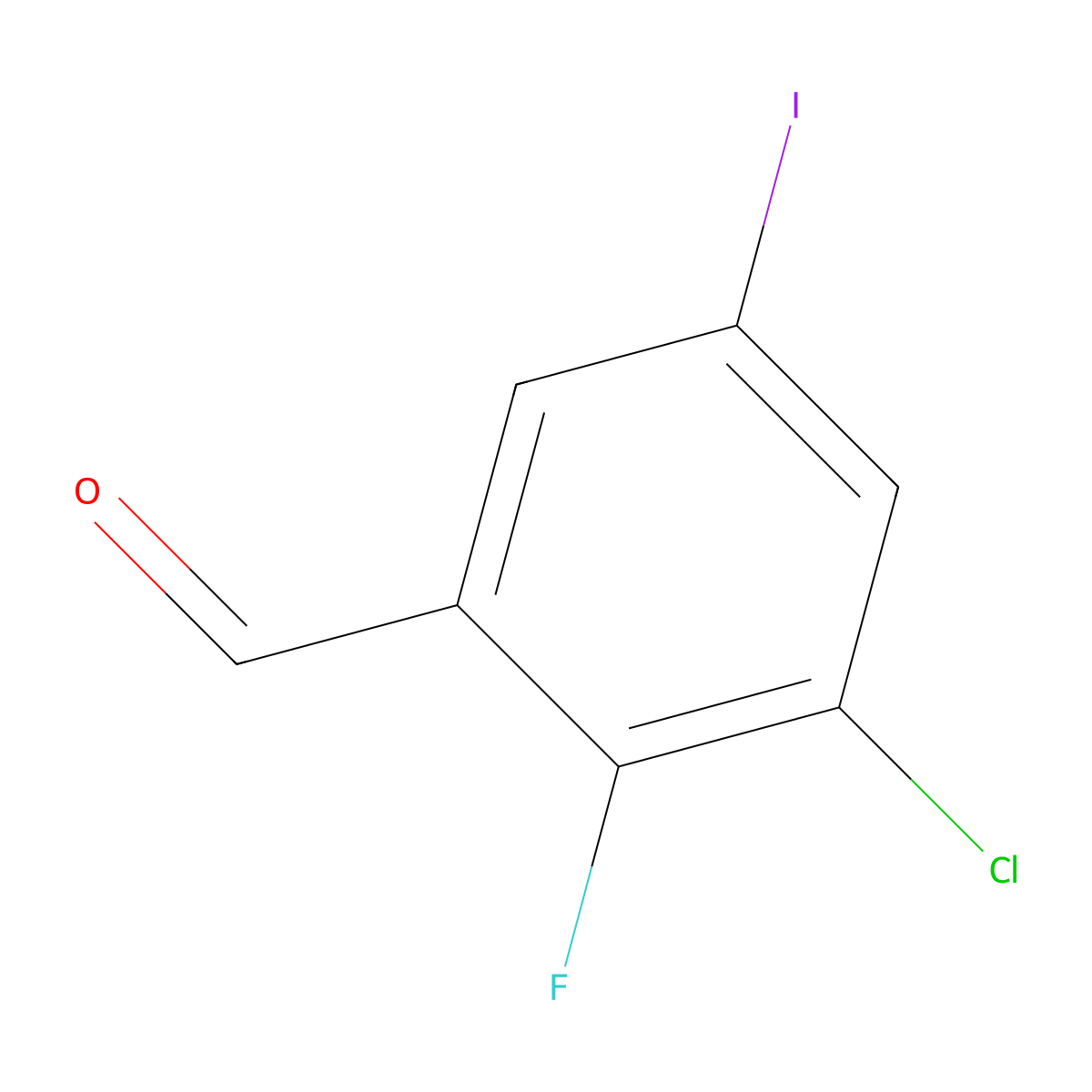 3-Chloro-2-fluoro-5-iodobenzaldehyde molecular structure, CAS 2304494-65-1