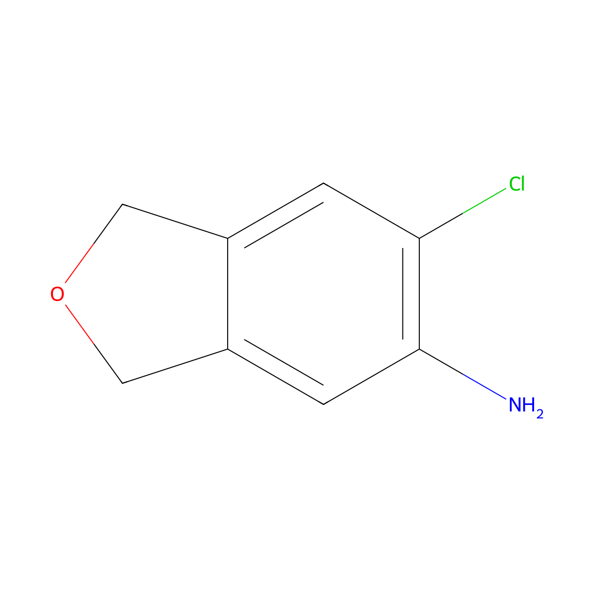 6-Chloro-1,3-dihydro-2-benzofuran-5-amine molecular structure, CAS 2304496-03-3