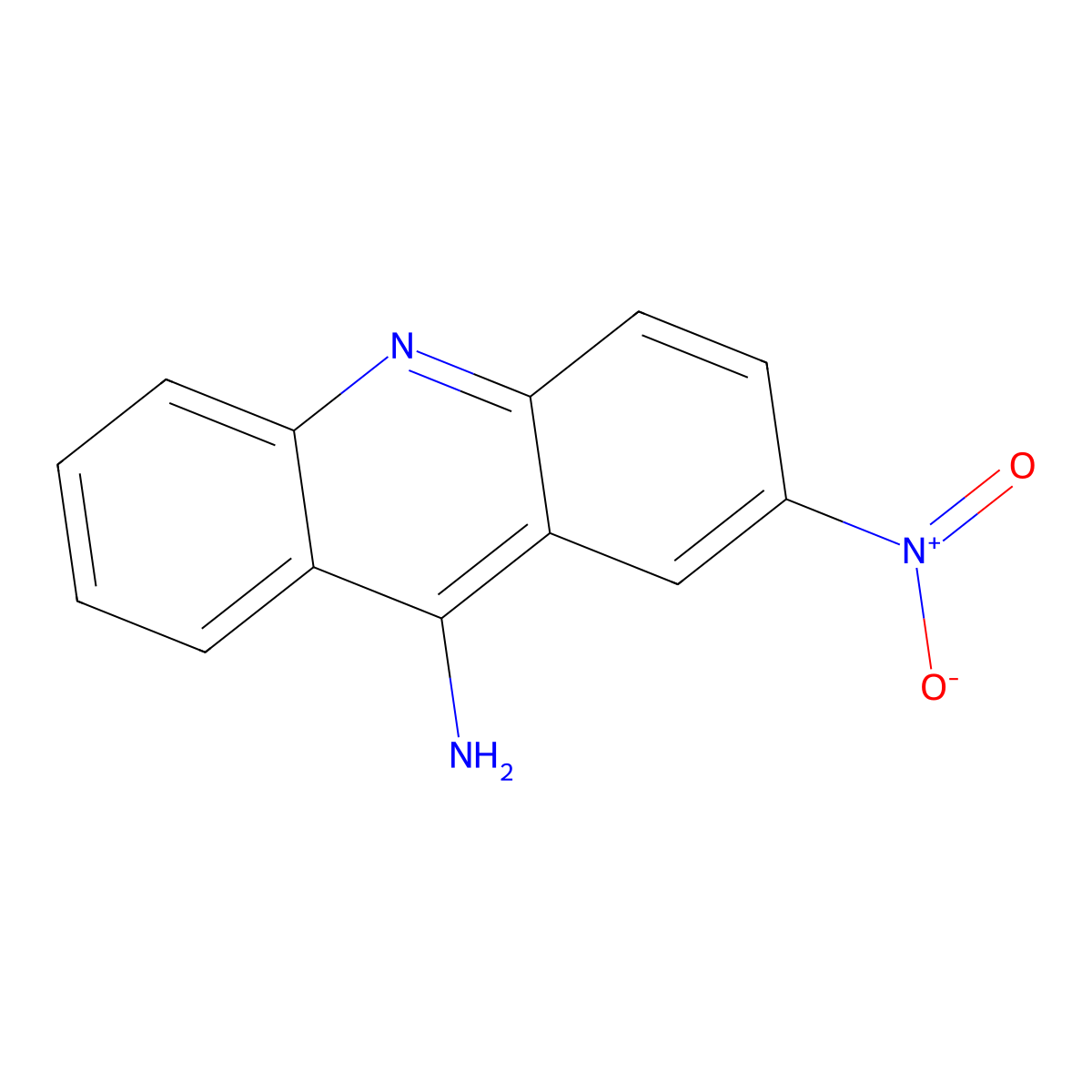9-Amino-2-nitroacridine molecular structure, CAS 23045-35-4