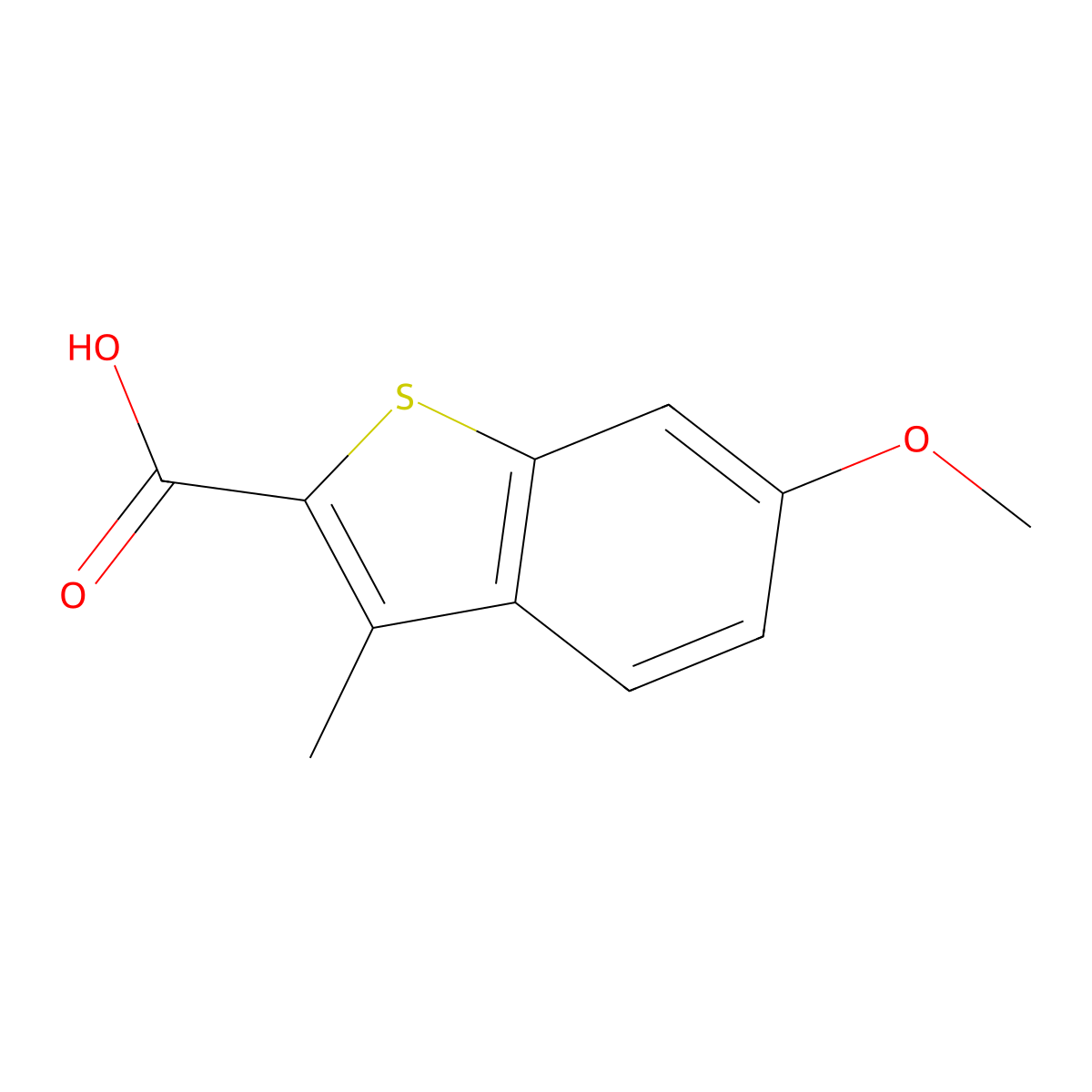 6-Methoxy-3-methylbenzo[b]thiophene-2-carboxylic acid molecular structure, CAS 23045-75-2