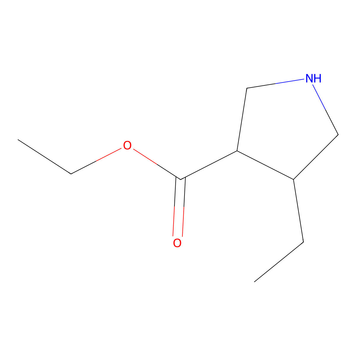 Rel-ethyl (3R,4R)-4-ethylpyrrolidine-3-carboxylate molecular structure, CAS 2304514-54-1