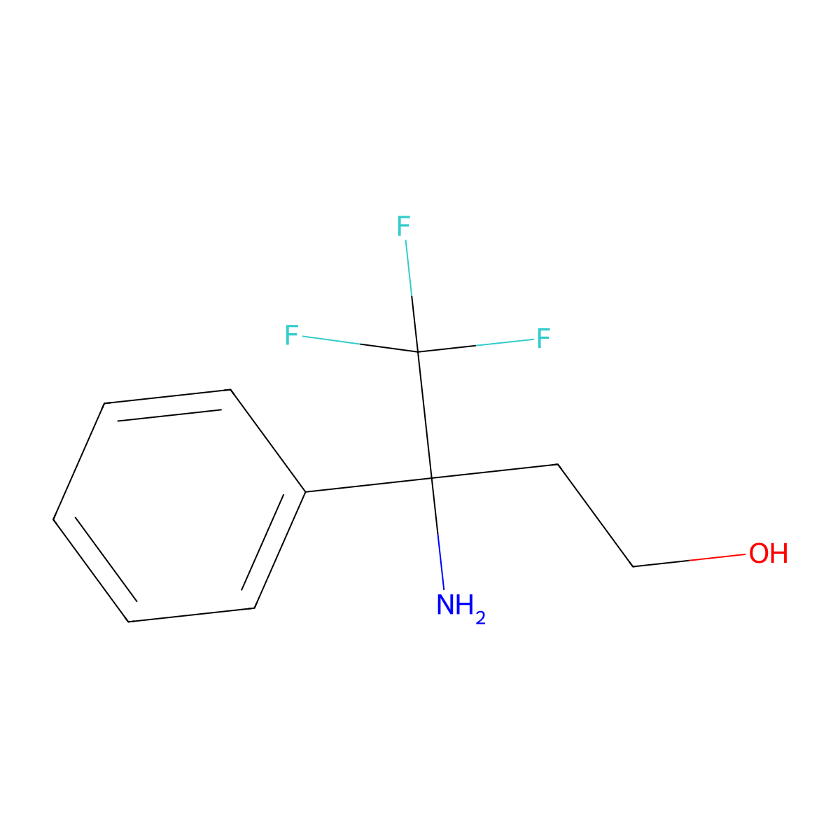 3-Amino-4,4,4-trifluoro-3-phenylbutan-1-ol molecular structure, CAS 2304536-63-6