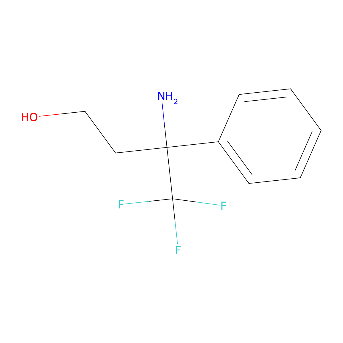 3-Amino-4,4,4-trifluoro-3-phenylbutan-1-ol molecular structure, CAS 2304536-63-6