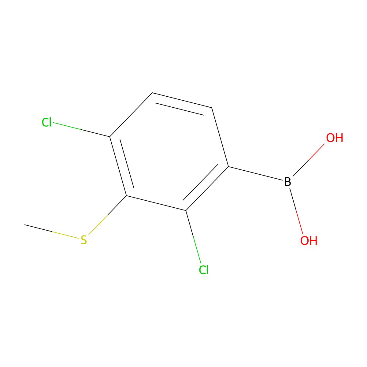 (2,4-Dichloro-3-(methylthio)phenyl)boronic acid molecular structure, CAS 2304546-65-2