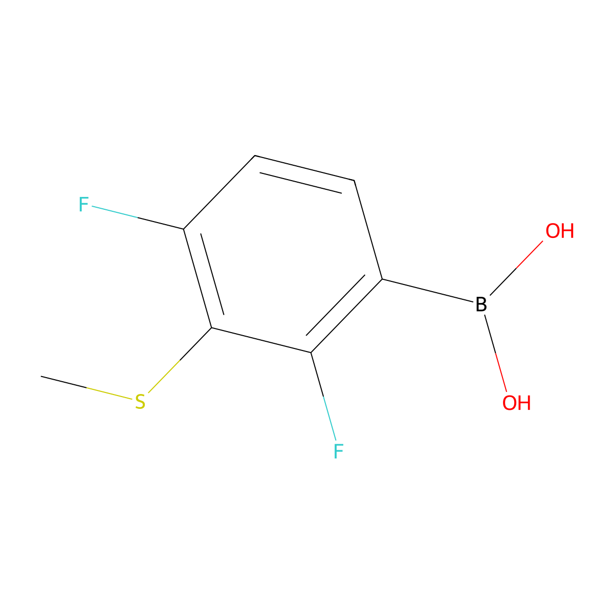 (2,4-Difluoro-3-(methylthio)phenyl)boronic acid molecular structure, CAS 2304547-12-2