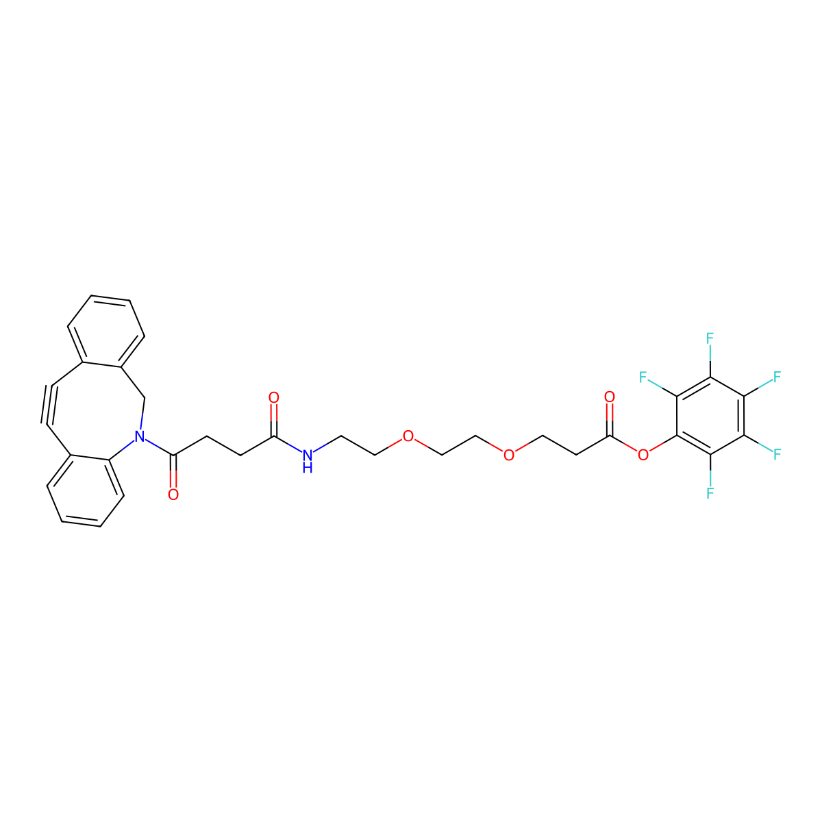 DBCO-PEG2-PFP ester molecular structure, CAS 2304558-23-2